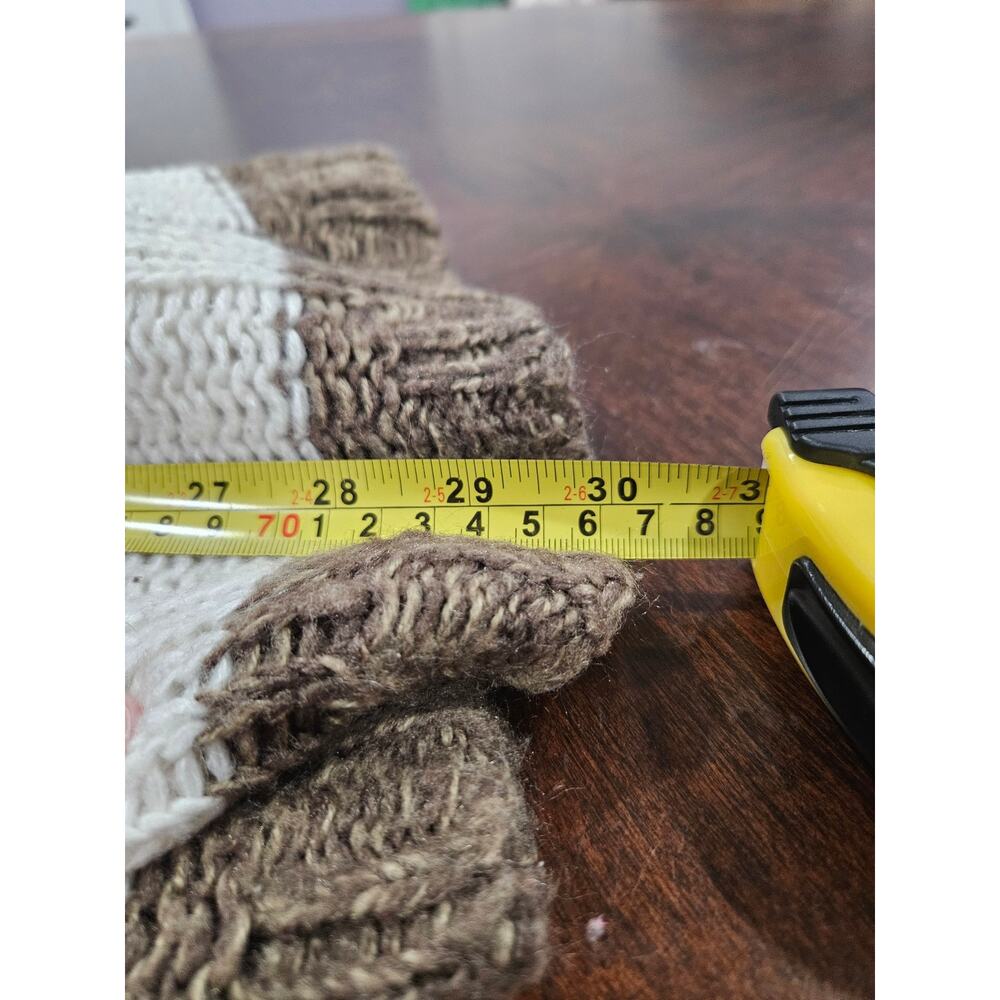 Ashley Y2K Inspired Ribbed Striped Knit Sweater Vintage Neck Skinny Sleeves L - Picture 6 of 7